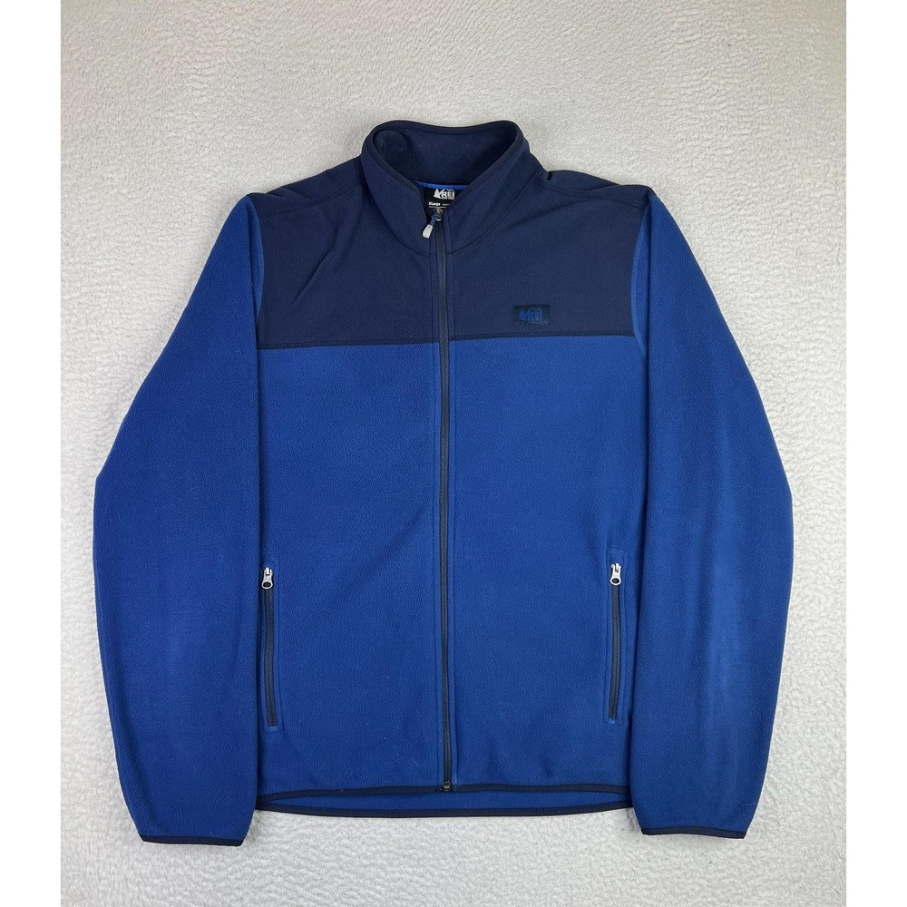 REI Co-op Womens XL Blue Groundbreaker Fleece‎ Full Zip Jacket Pockets 25939